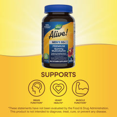 Nature’s Way Alive! Men's 50+ ingredients label with vitamins and minerals for daily nutrition