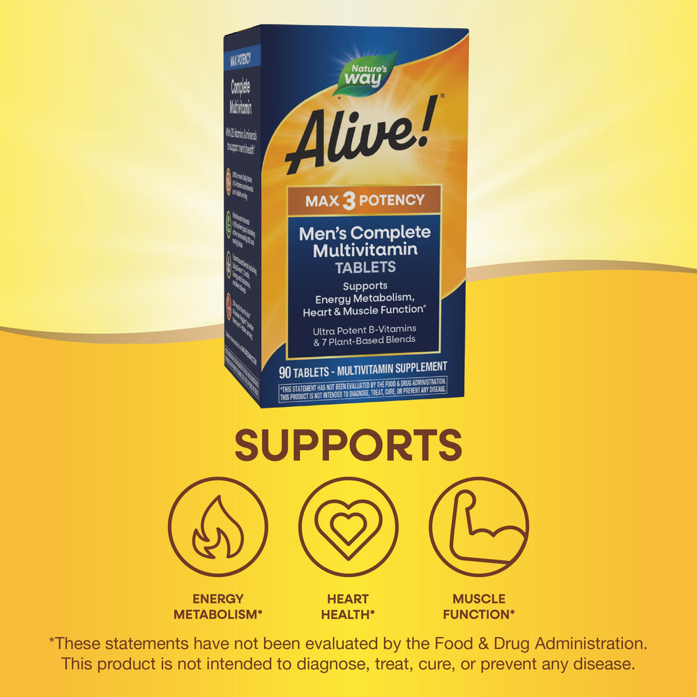 Gluten-free Nature's Way Alive! Men’s Max3 packaging detail
