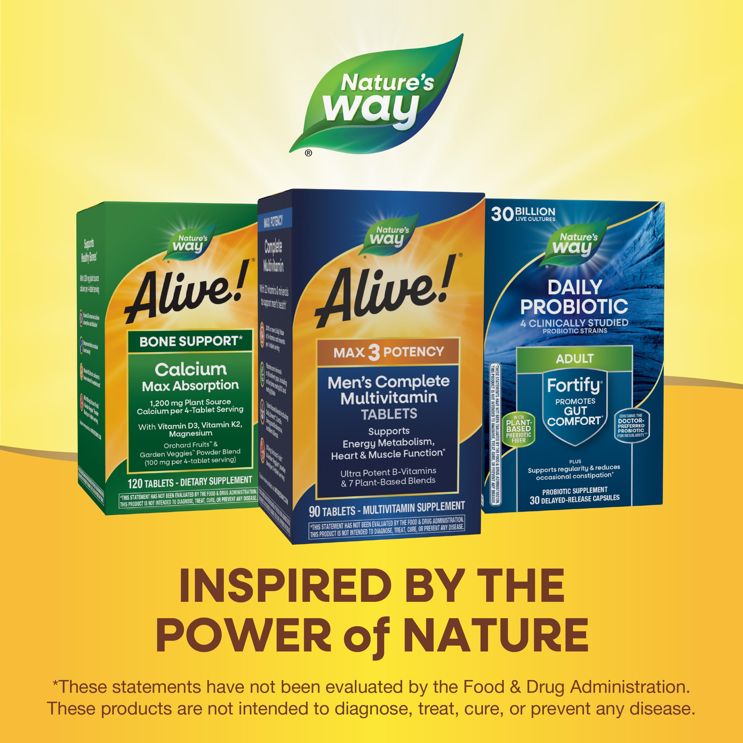 Nature's Way Alive! Men’s Max3 taking three tablets with food