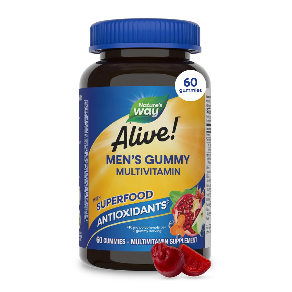 Nature's Way Alive! Men's Multivitamin Gummies bottle for convenient daily nutrition