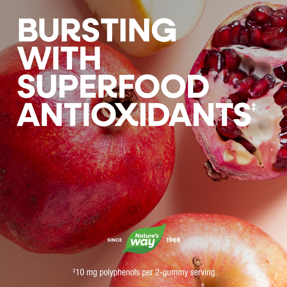 Nature's Way Alive! gummies ingredients blend with polyphenols from pomegranate and berries