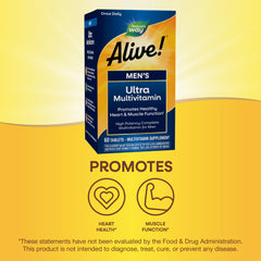 Nature's Way Alive! Men's bottle label seal noting immune support with vitamin C and zinc.