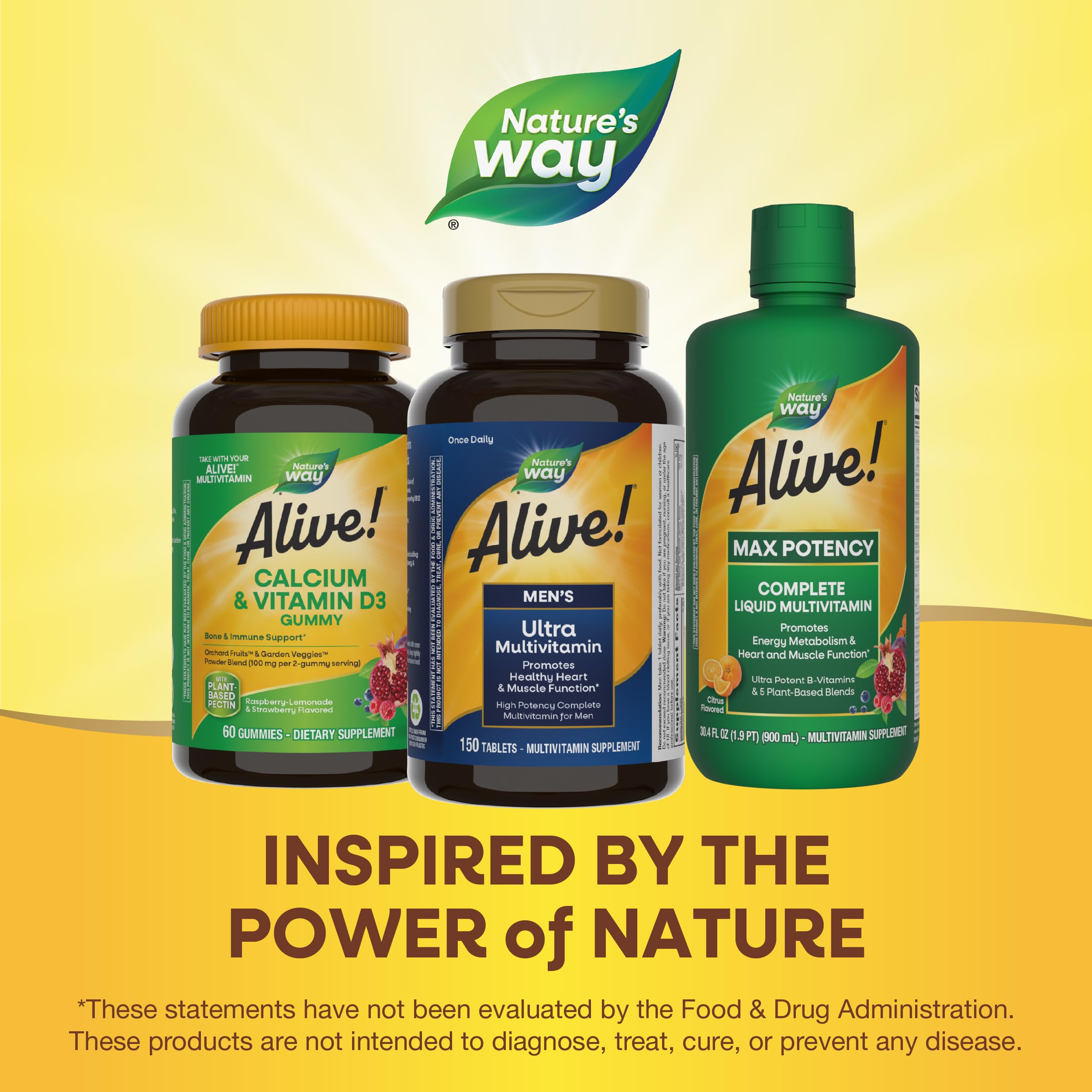 Nature's Way Alive! Men's bottle on shelf signals trusted daily support.