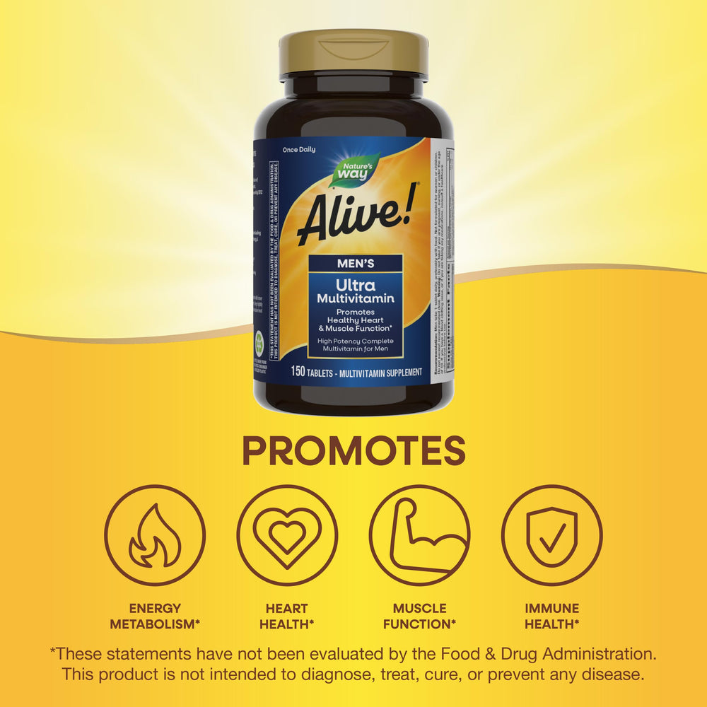 Nature's Way Alive! Men's packaging box shows high-potency formula for daily nutrition.