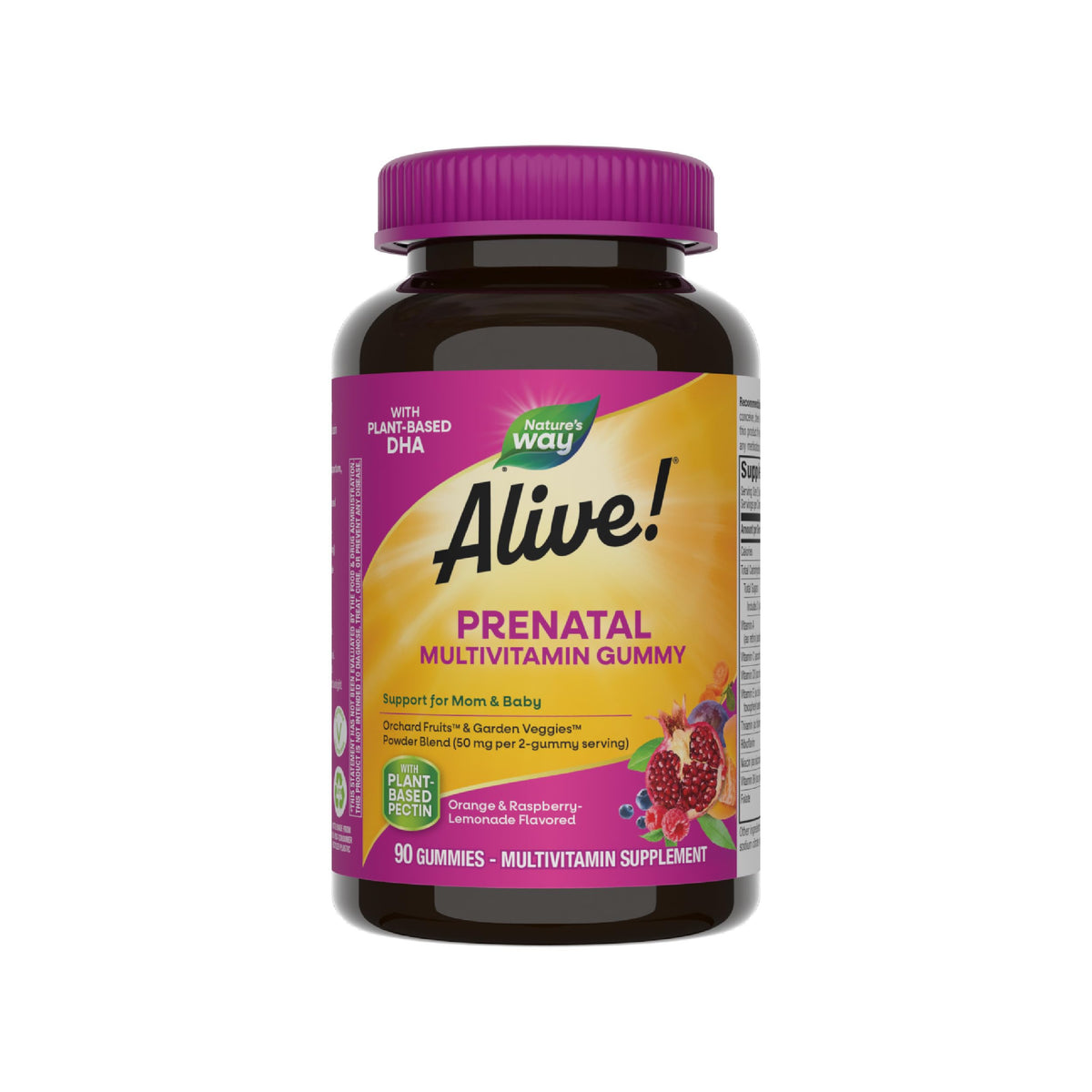 Nature's Way Alive Prenatal Gummy bottle front for daily mom and baby support