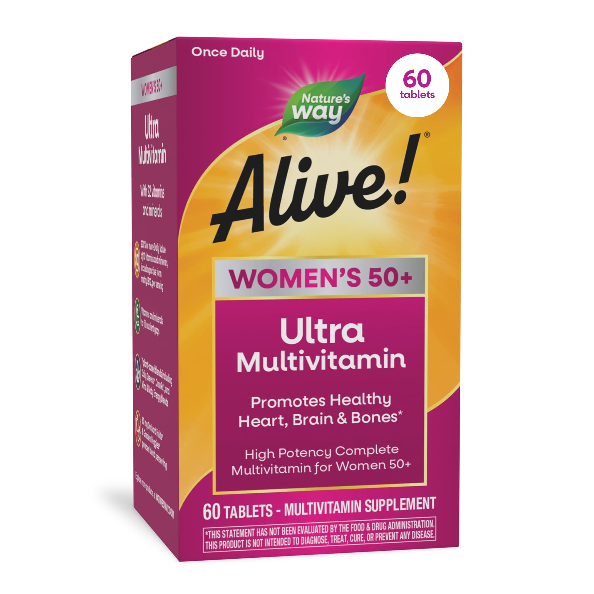 Nature's Way Alive! Women 50+ bottle front view showing high potency multivitamin packaging