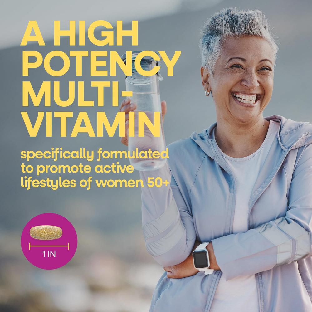 Nature's Way Alive! Women 50+ label close-up highlighting methyl B12 and essential minerals
