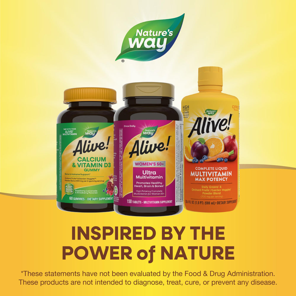 Nature's Way Alive Women 50+ digestive enzyme blend supports comfortable digestion.