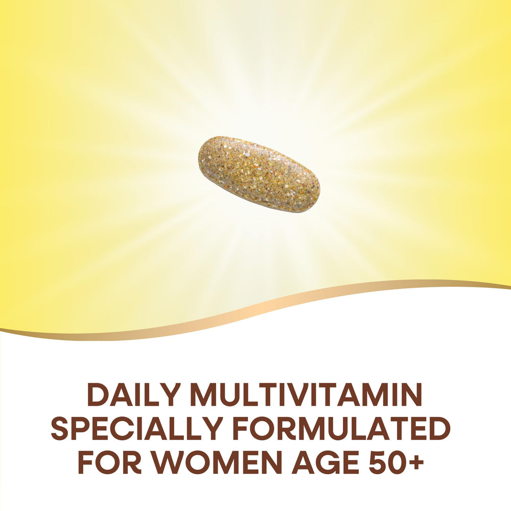 Nature's Way Alive 50+ label front highlights high potency vitamins and methyl B12.
