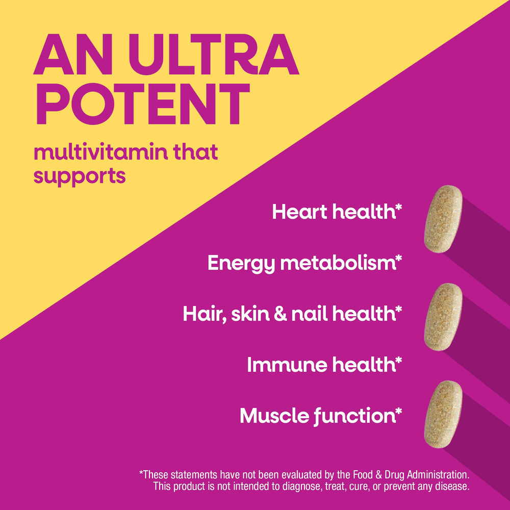 Nature's Way Alive! Women nutrient label highlighting methylated B12 and vitamins.