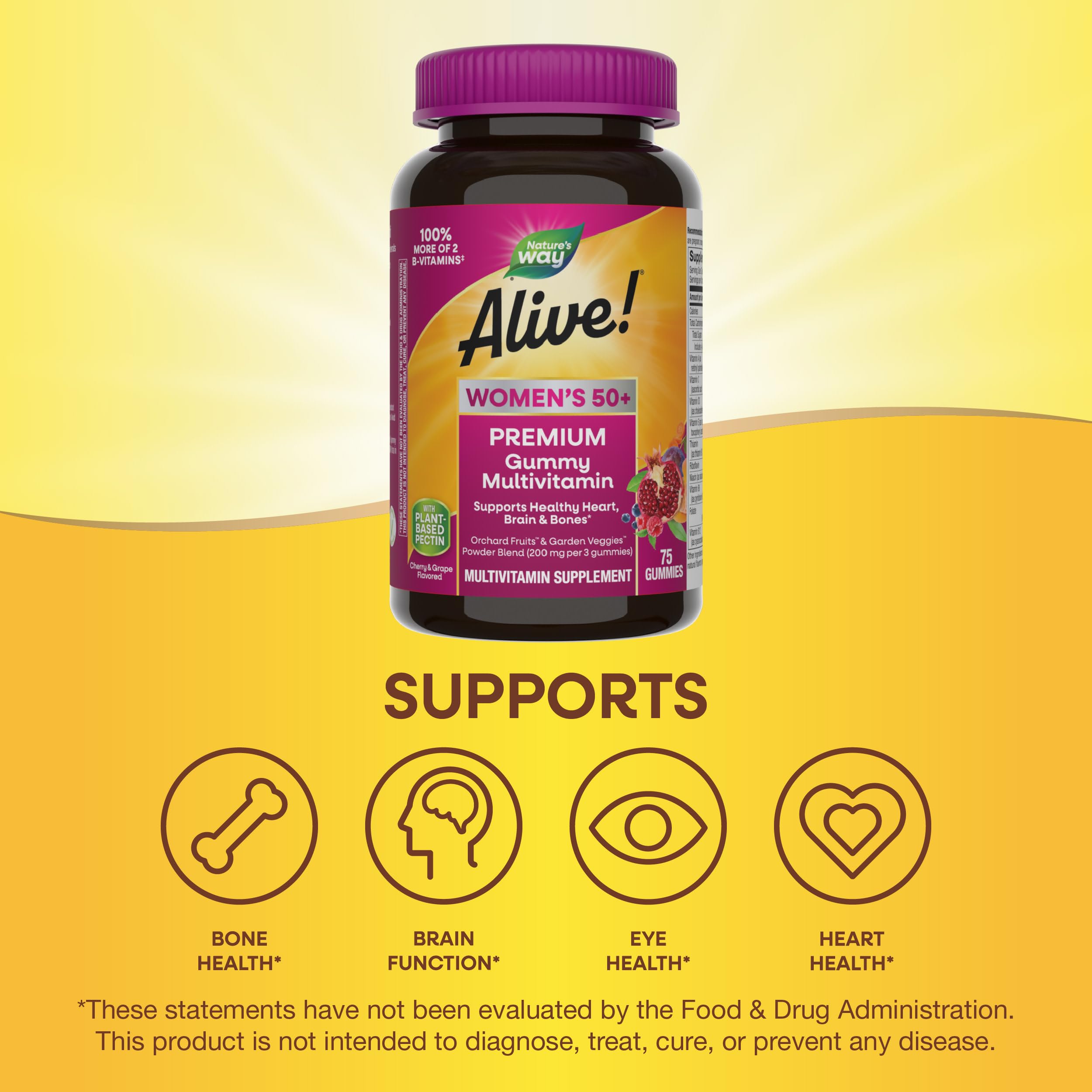 Nature's Way Alive! 50+ packaging on shelf for convenient daily use.