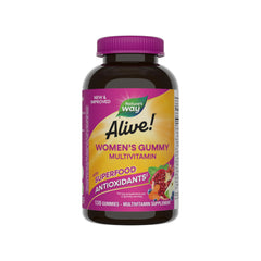 Nature's Way Alive! women's gummy multivitamins in mixed berry bottle for daily wellness