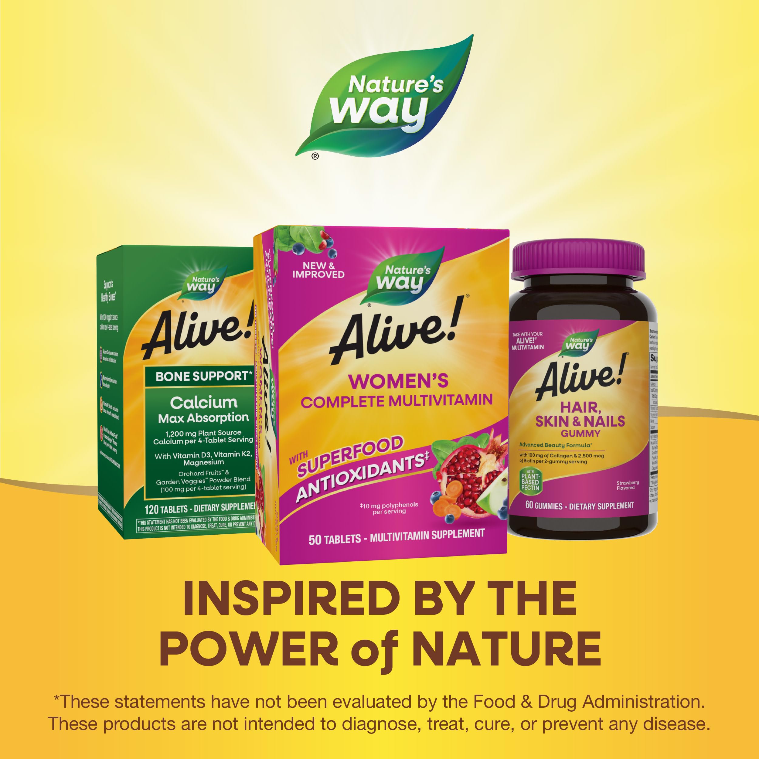 Nature's Way Alive! packaging varies by batch; verify label for contents and use.