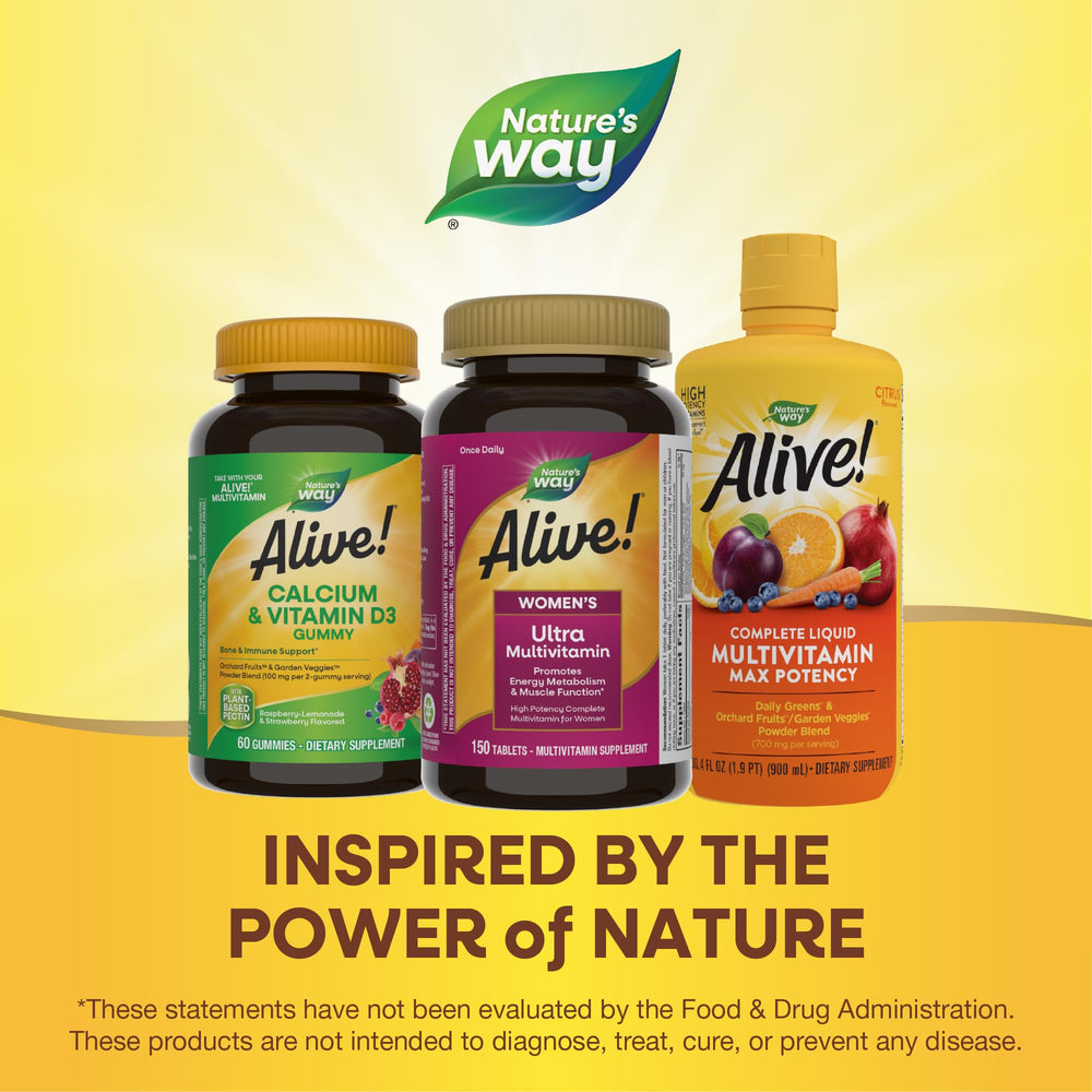 Nature's Way Alive! Women gluten-free badge indicates allergen-friendly daily use