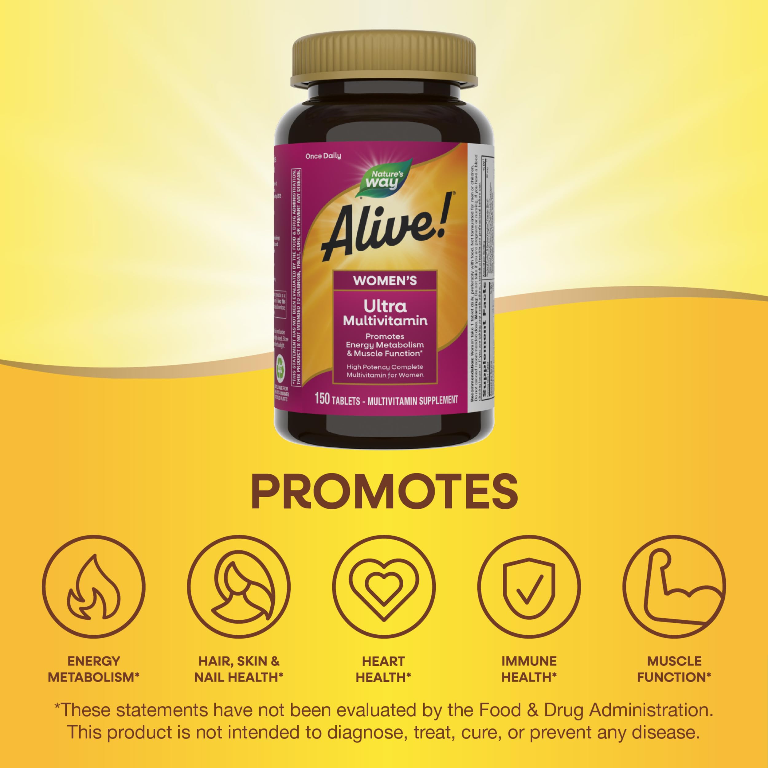 Nature's Way Alive! Women front-label communicates high potency nutrition