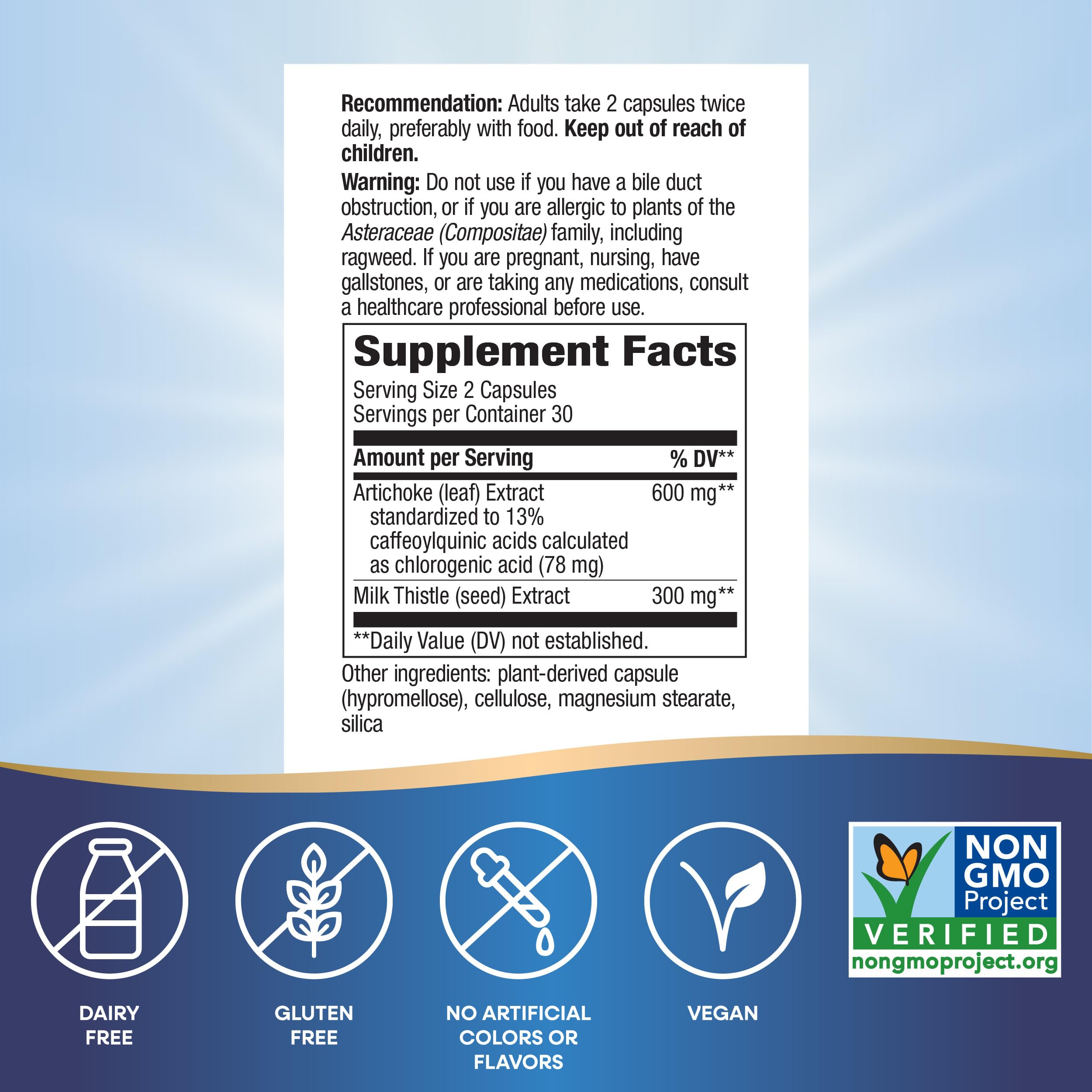 Nature's Way Artichoke Non-GMO verified seal on bottle