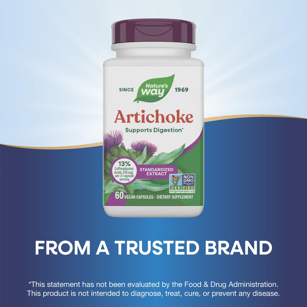 Nature's Way Artichoke vegan and gluten-free packaging on label