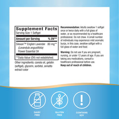 Nature's Way CalmAid label detail shows Silexan lavender oil.