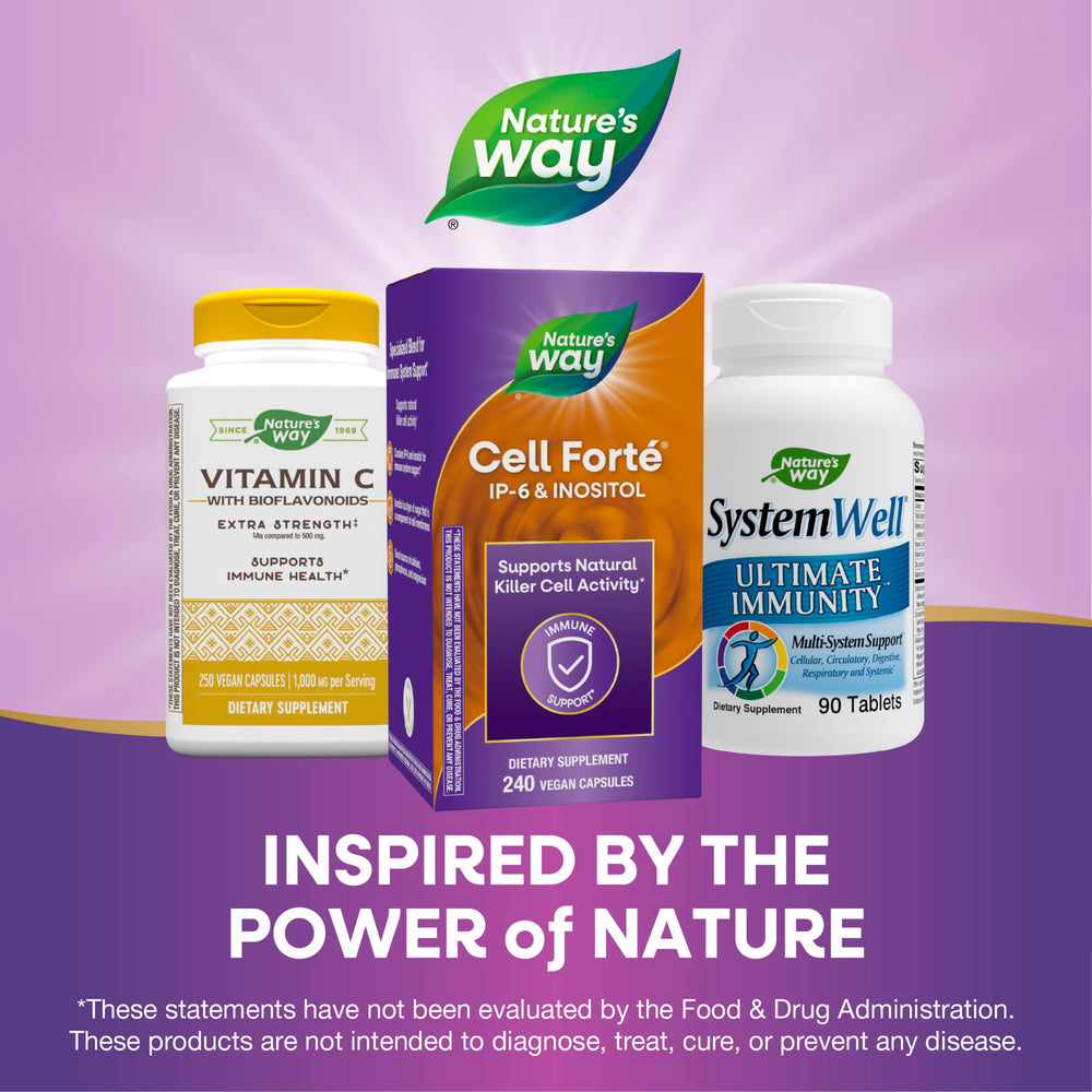 Vegan badge on Nature's Way Cell Forté IP-6 & Inositol packaging