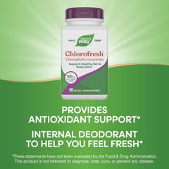 Nature's Way Chlorofresh bottle on shelf; ready-made wellness option for routine use.