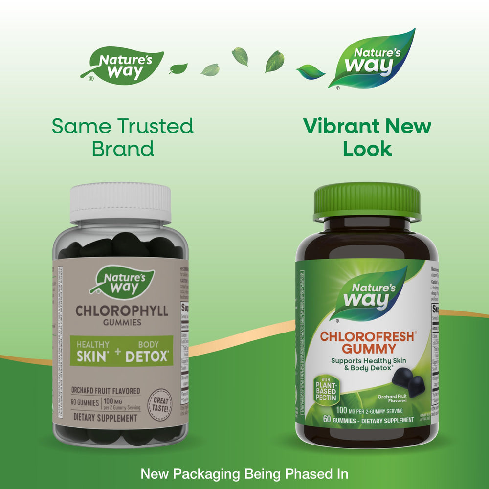 Nature's Way Chlorofresh gummies with orchard fruit flavor.