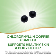 Nature's Way Chlorofresh ingredients panel highlighting chlorophyllin complex.