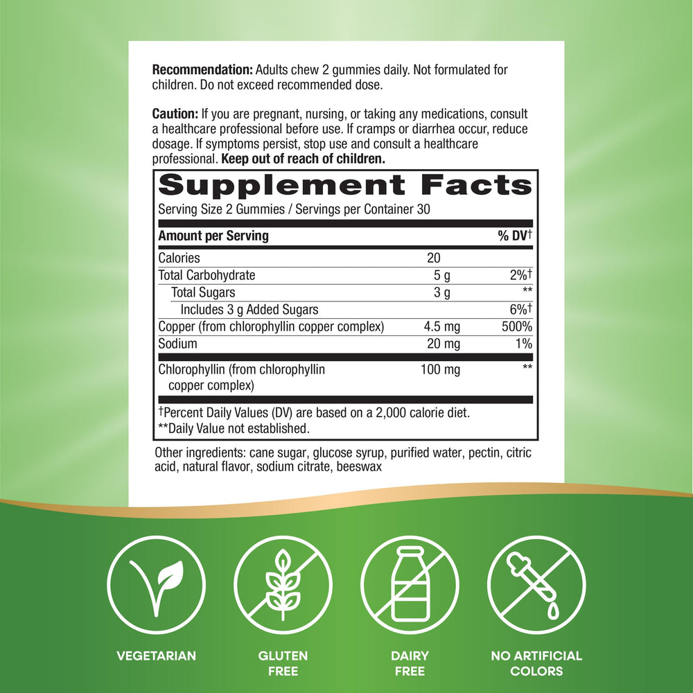 Nature's Way Chlorofresh label emphasizes orchard fruit flavor.