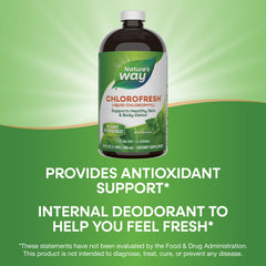 Nature’s Way Chlorofresh label highlights chlorophyllin copper complex for skin support.