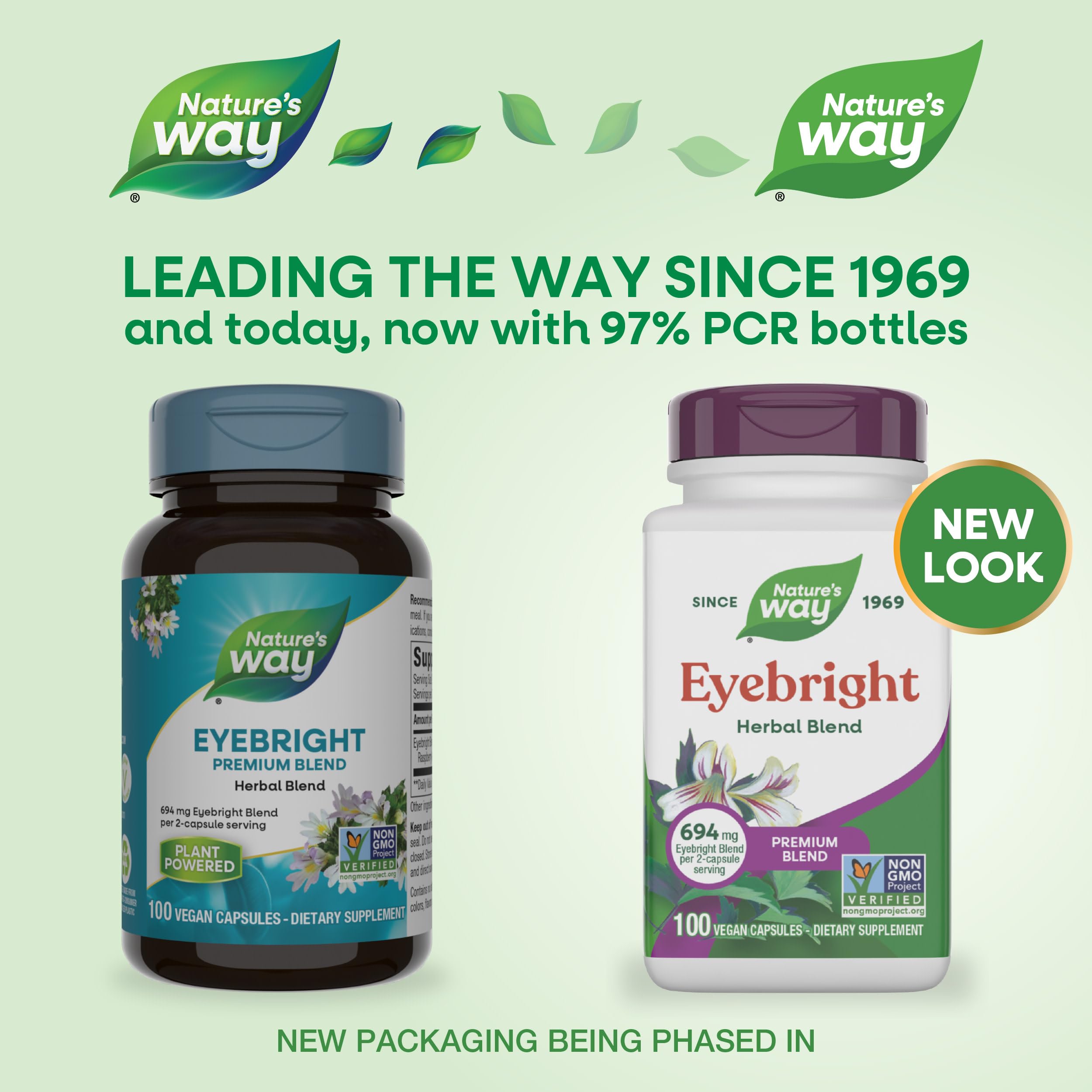 Nature's Way Eyebright capsules close-up suited for convenient daily supplementation.