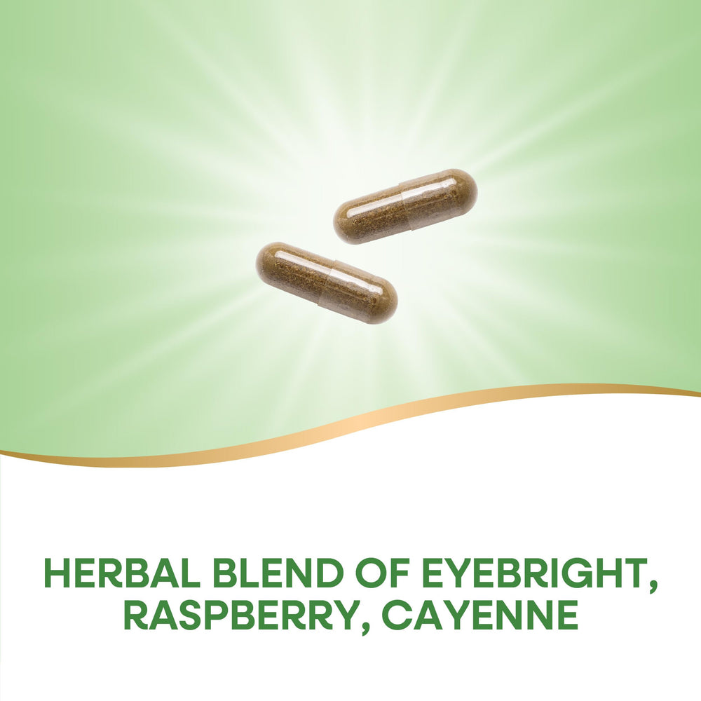 Nature's Way Eyebright ingredients blend emphasizes eyebright, raspberry, and cayenne.