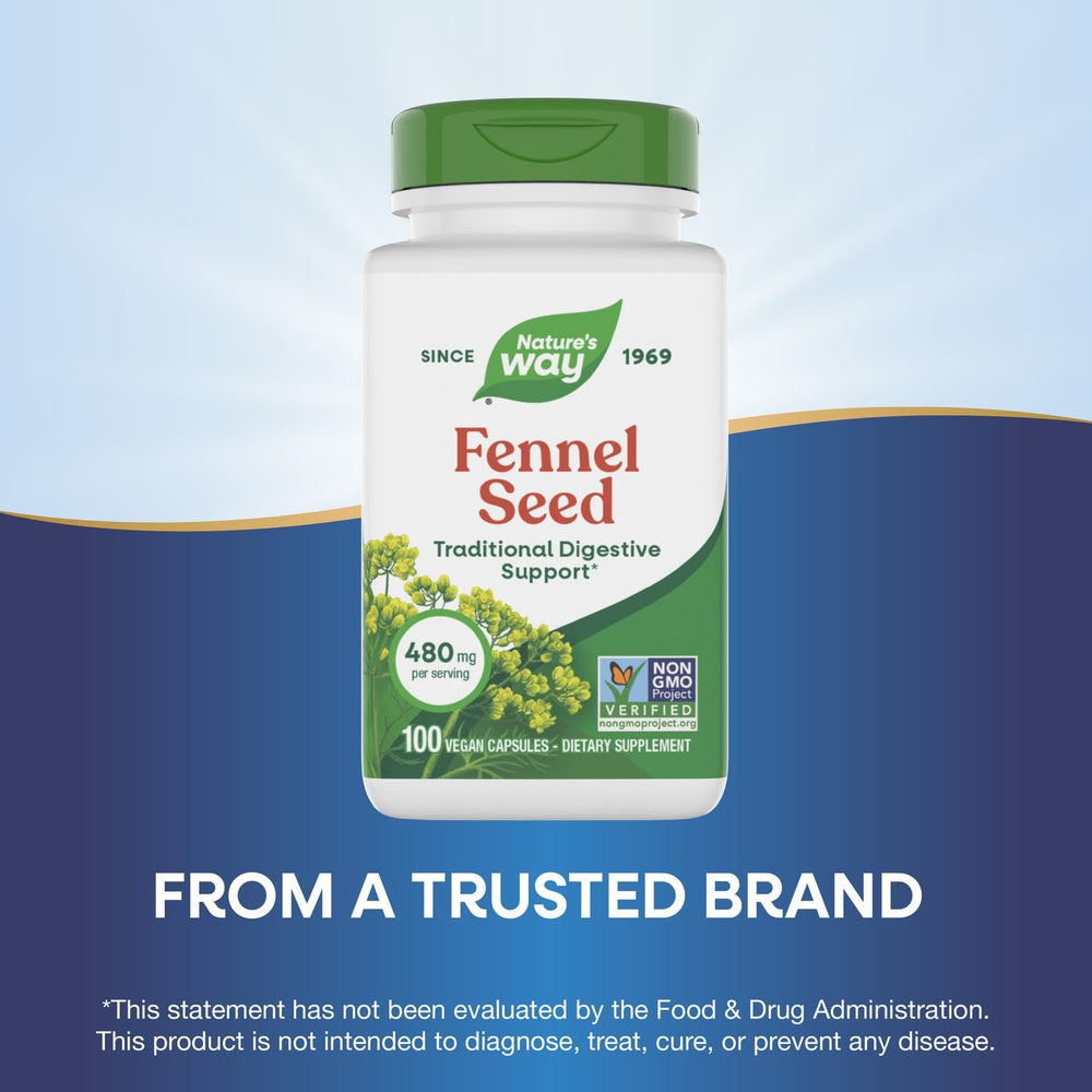 Nature's Way fennel seed packaging box for home or travel use