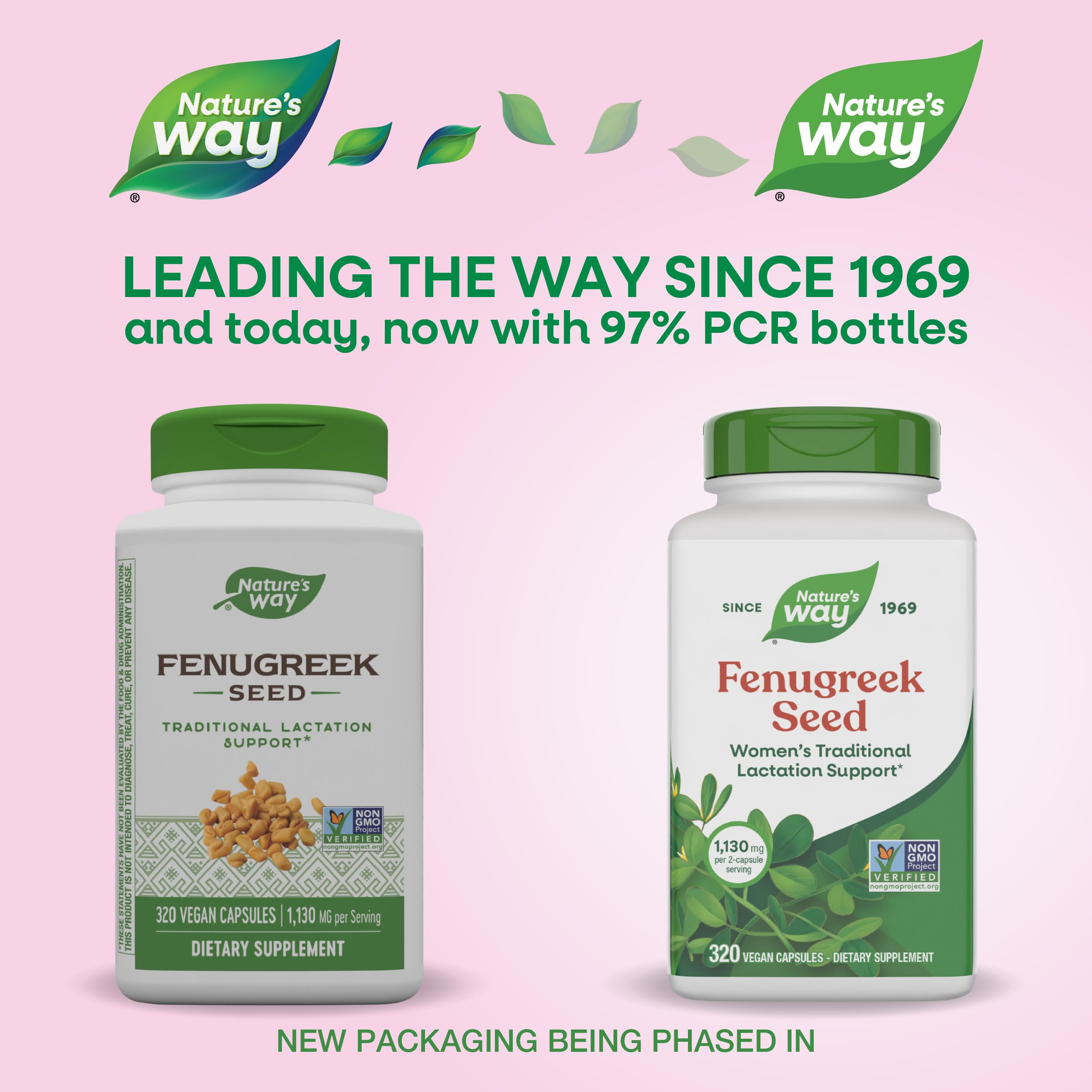 Nature's Way Fenugreek Seed capsules for convenient daily dosing.