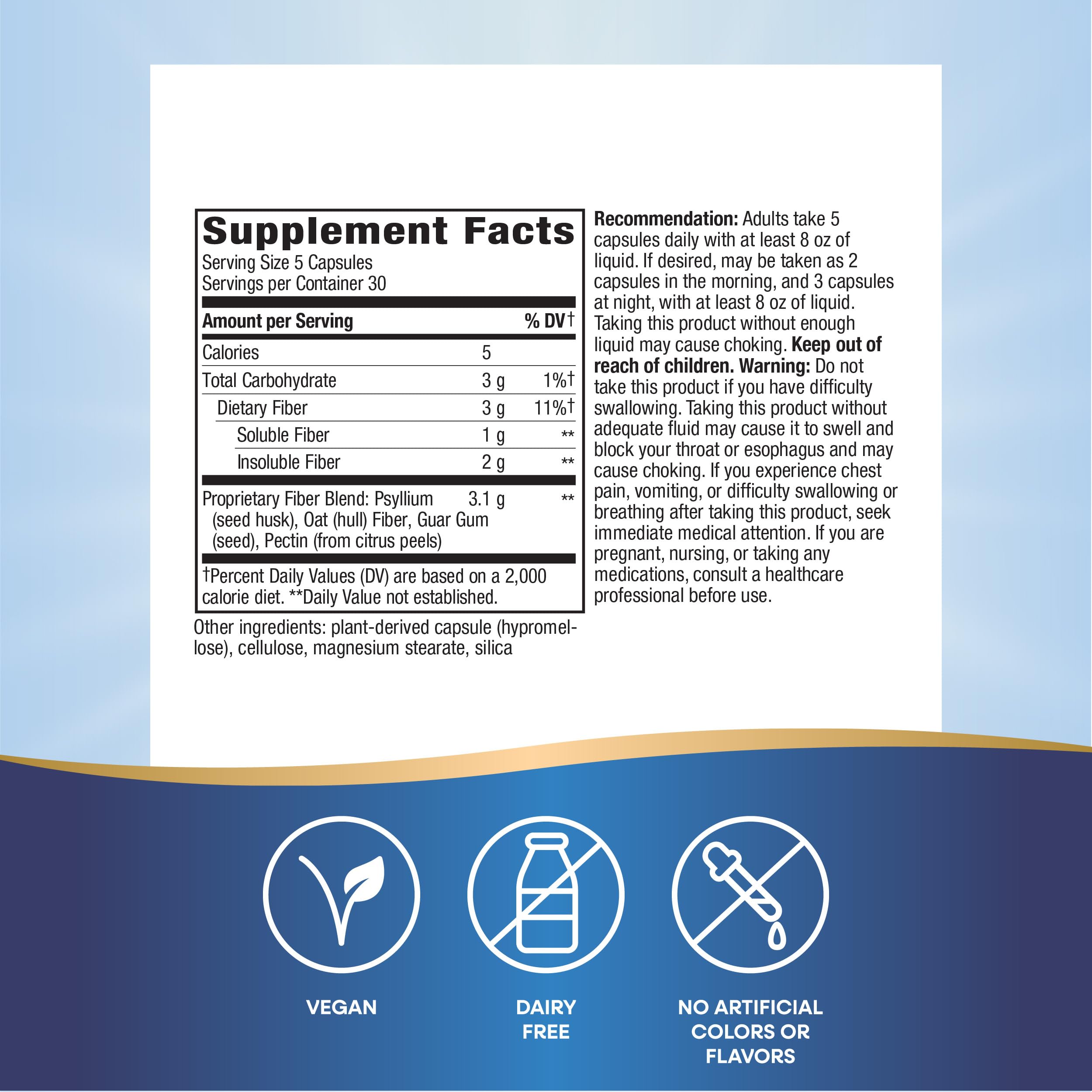 Nature's Way Fiber Fusion Daily cap closeup, smooth vegan capsules.