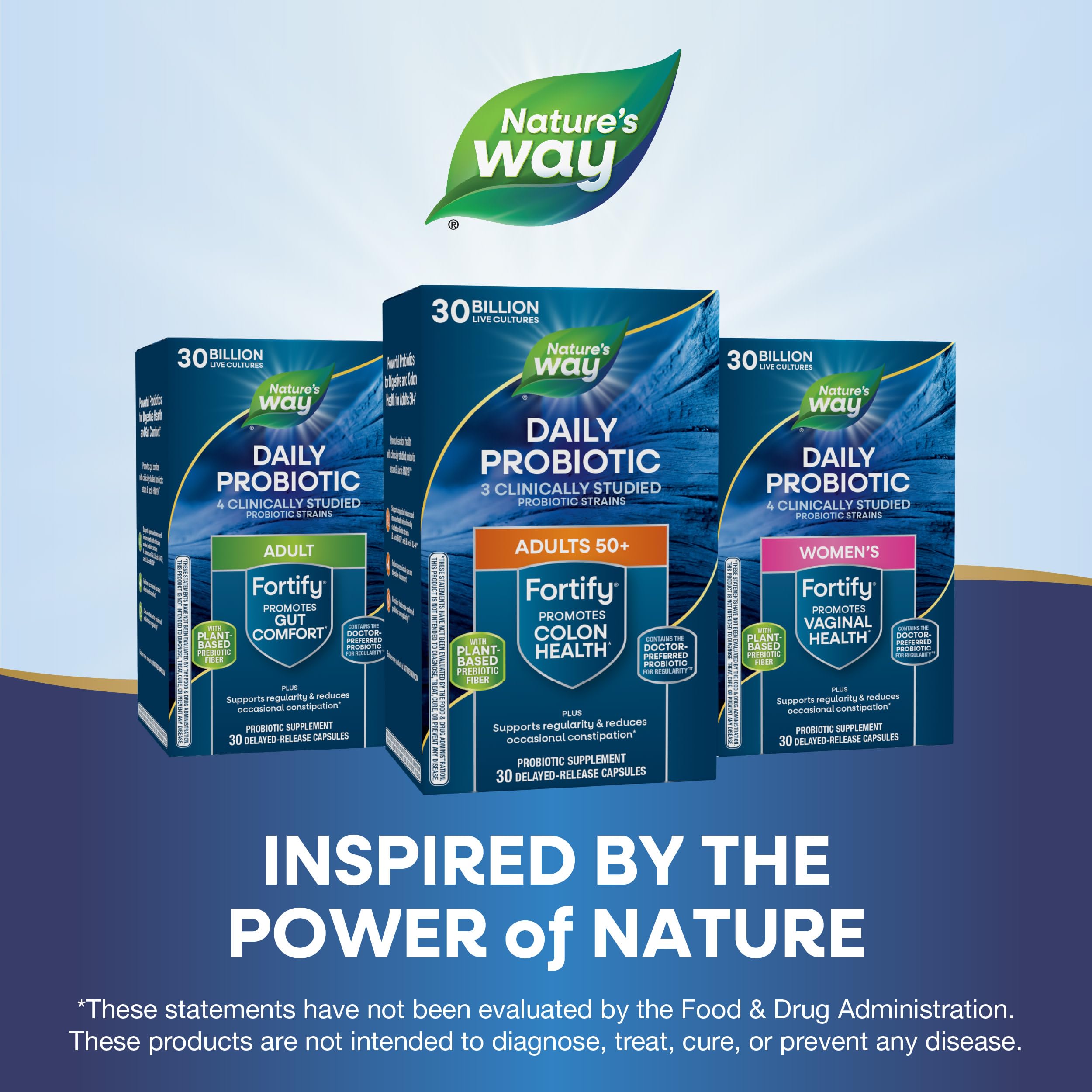 Fortify 50+ capsules with prebiotic fiber nourishing good bacteria.