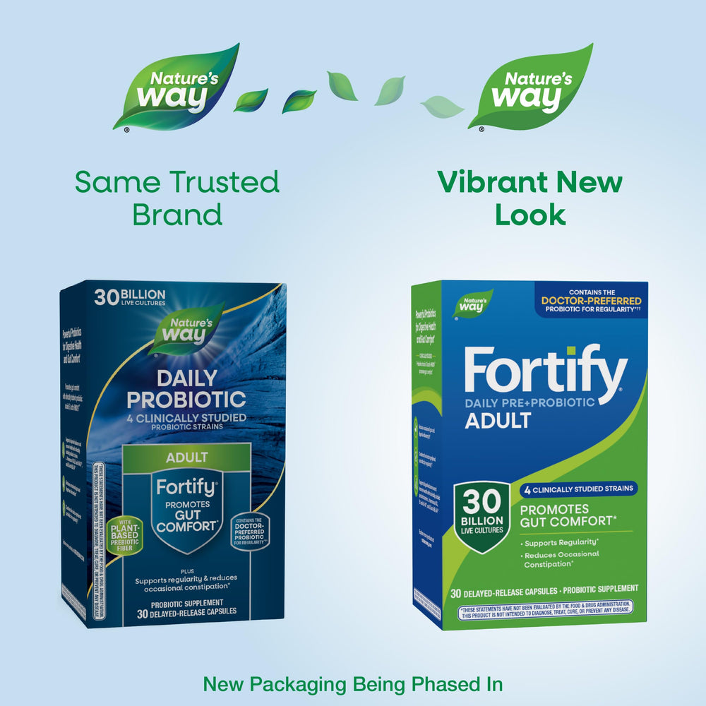 Nature's Way Fortify Daily capsule pour for easy daily intake and gut health