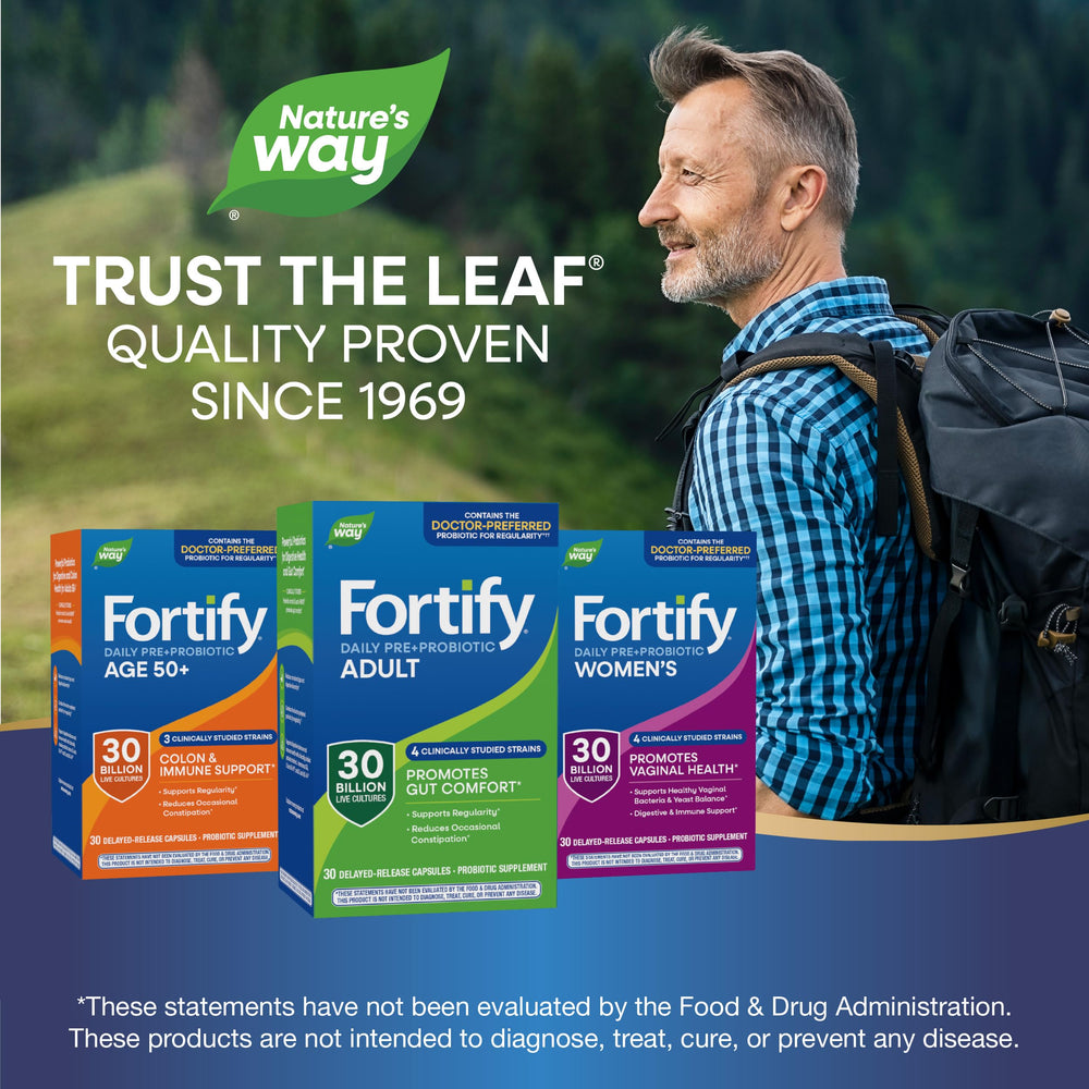 Nature's Way Fortify Daily no refrigeration label indicating convenient use
