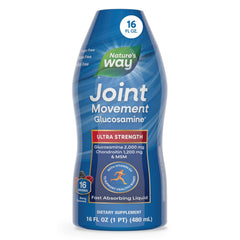 Nature's Way Glucosamine Liquid bottle shows berry flavor for easy daily joint support.