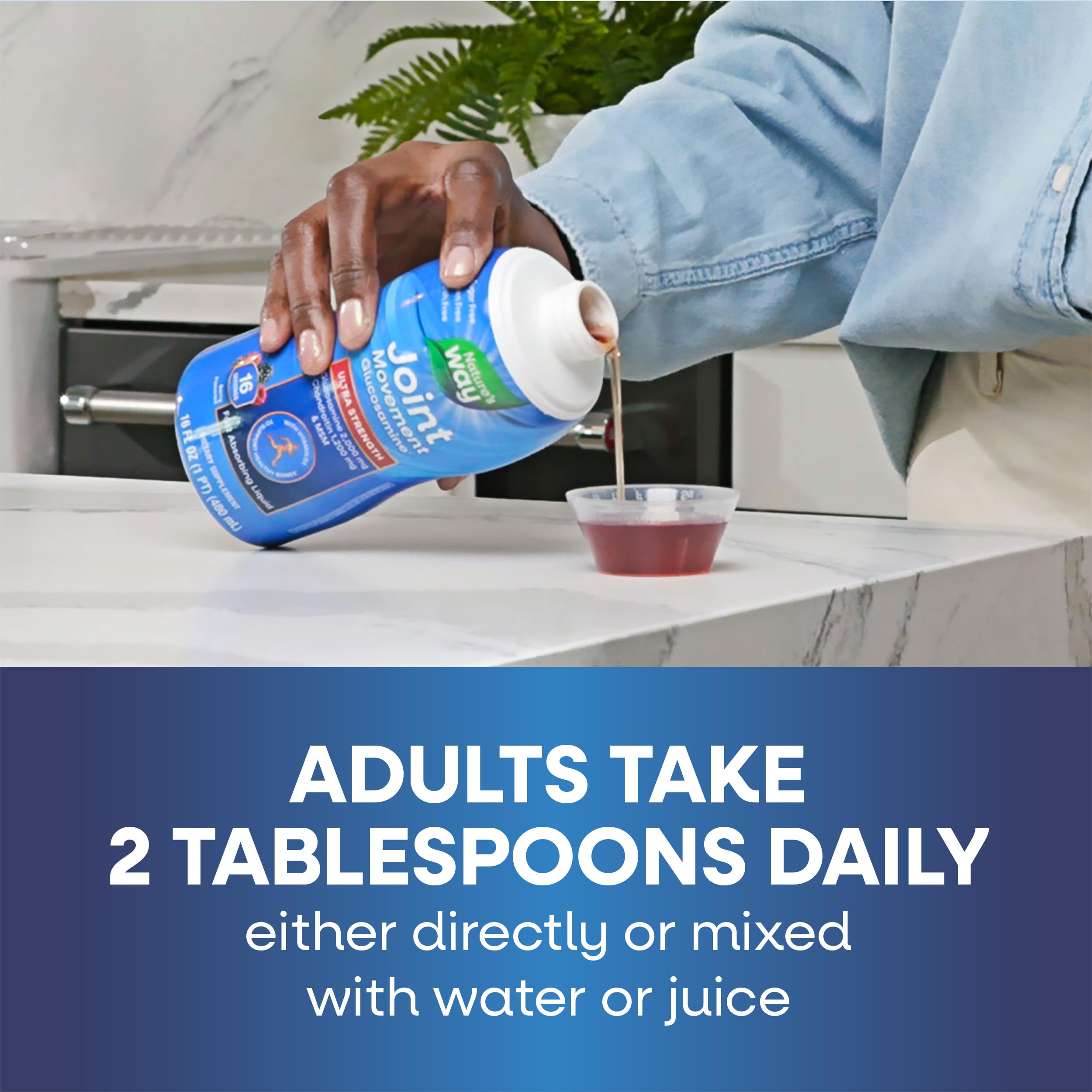 Nature's Way Glucosamine Liquid ingredient list features glucosamine, chondroitin, MSM.