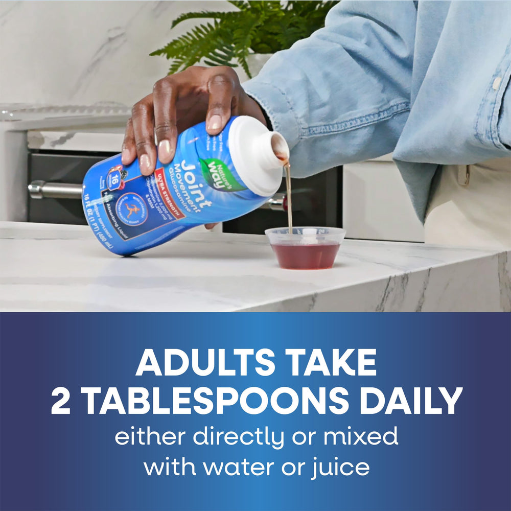 Nature's Way Glucosamine Liquid ingredient list features glucosamine, chondroitin, MSM.