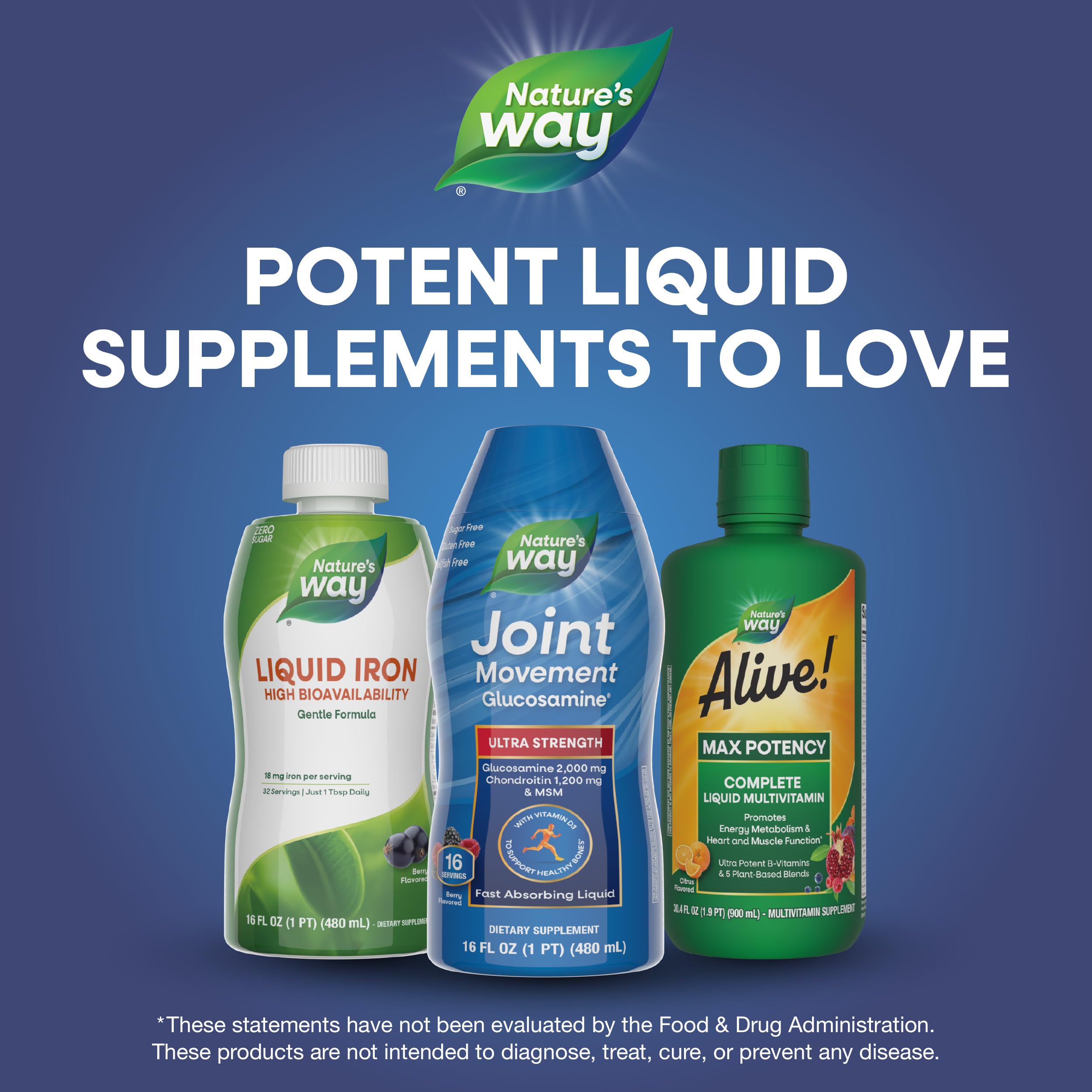 Nature's Way Glucosamine Liquid over ice mix with water for convenient consumption.