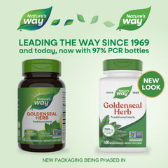 Goldenseal label detail from Nature's Way, showing ingredients and serving size.