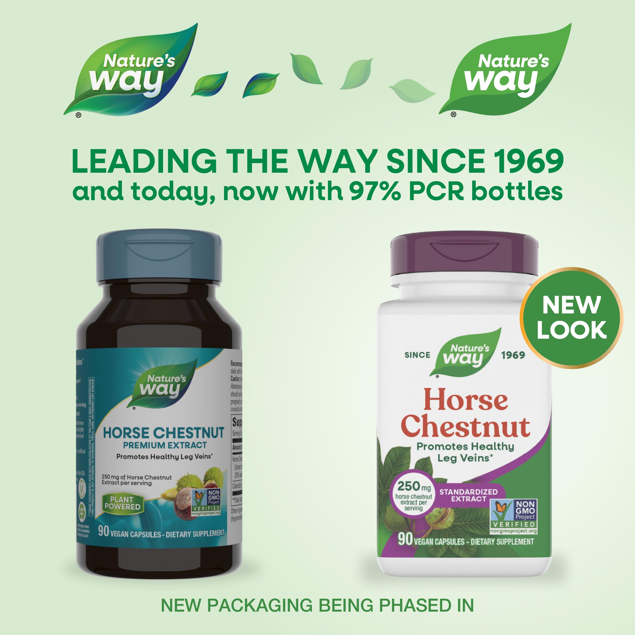 Nature's Way label closeup highlights 20% aescin per serving