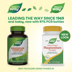Nature's Way Magnesium Complex capsules ready for daily dosing and calm support.