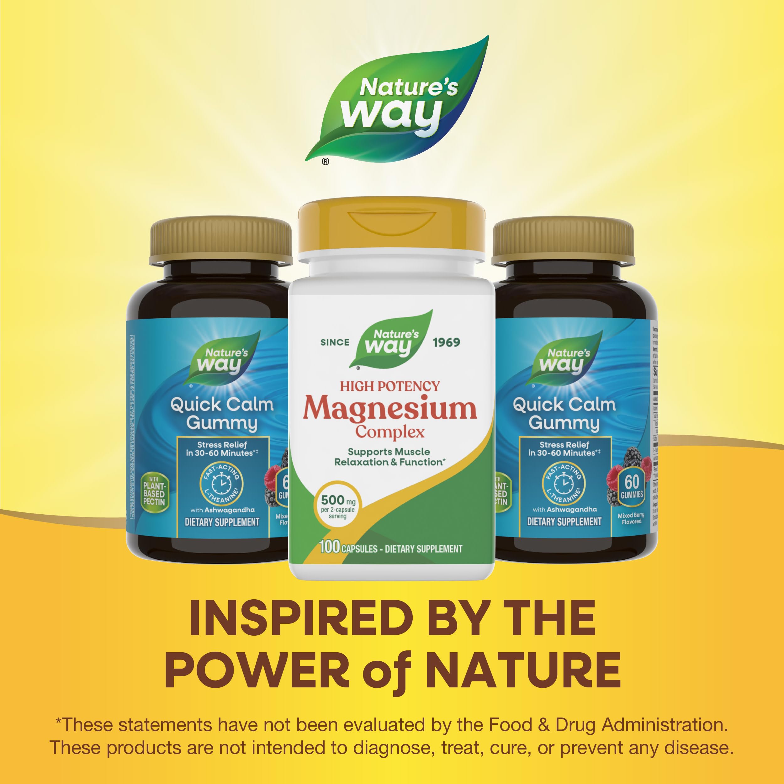 Nature's Way Magnesium Complex packaging highlighting gluten-free formula.