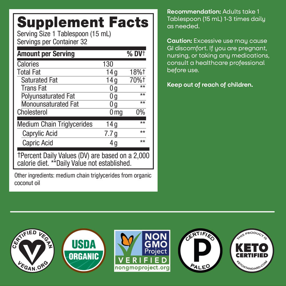 Nature’s Way Organic MCT Oil neutral flavor preserves recipe versatility