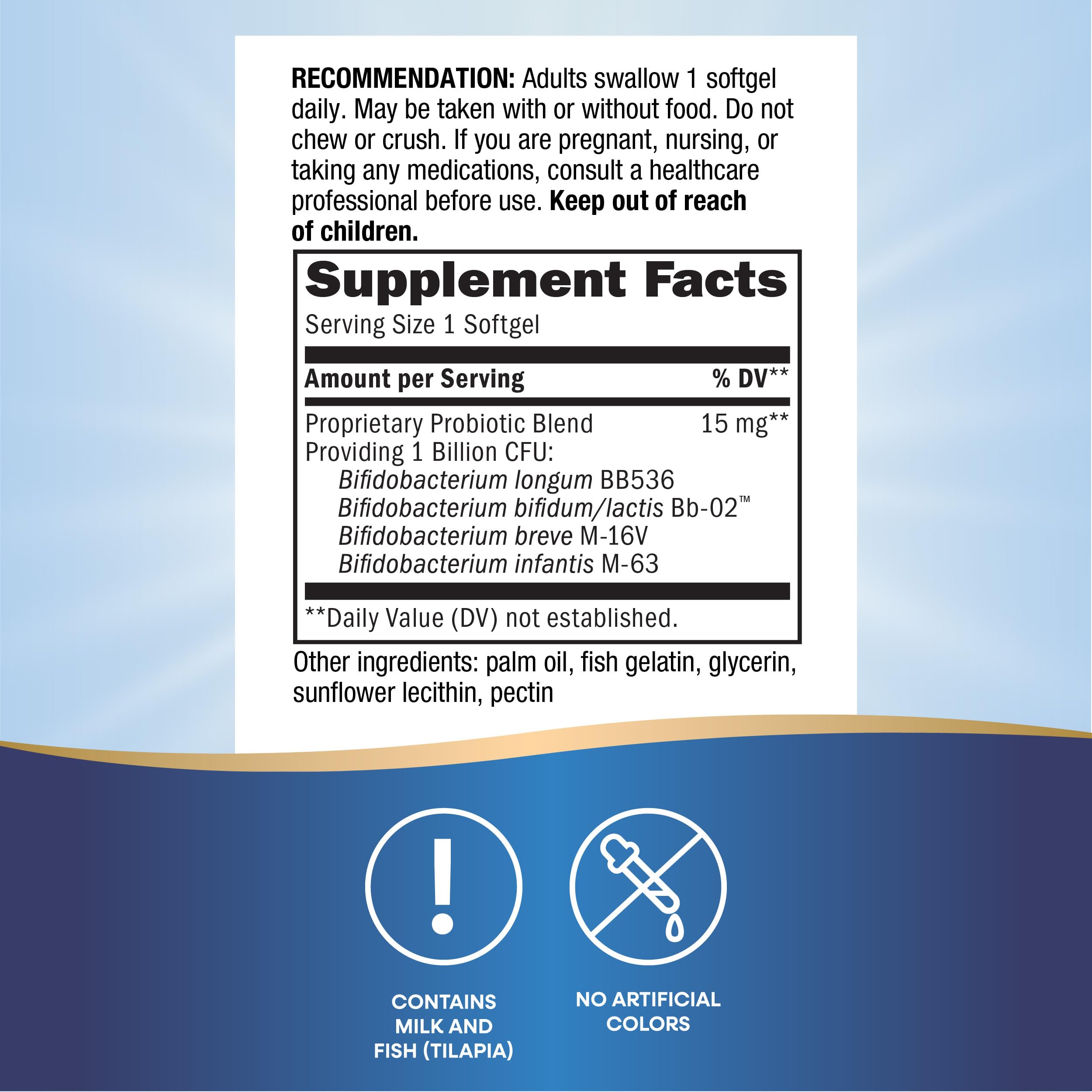 One daily softgel dose shown for routine digestive support.