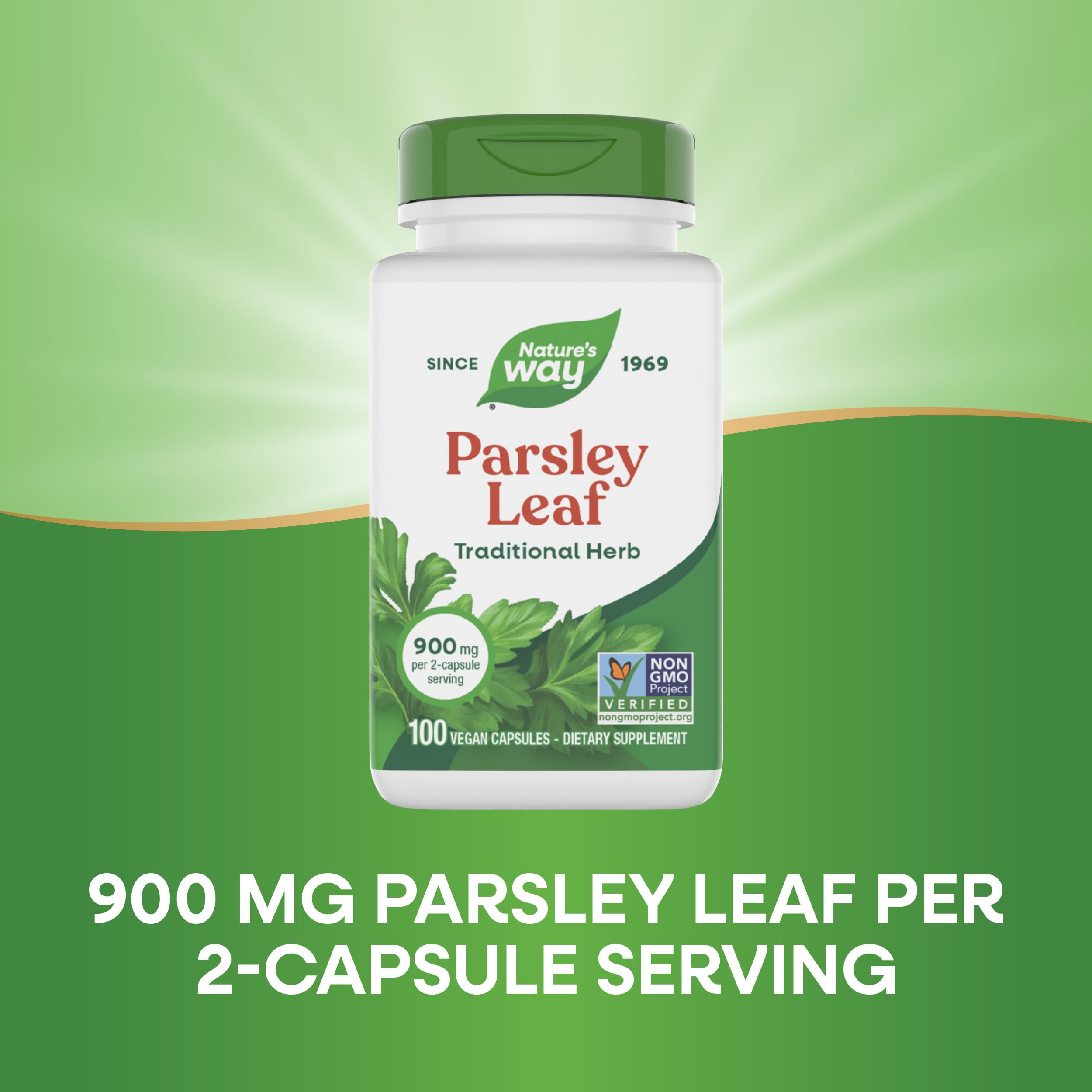 Nature's Way Parsley Leaf packaging interior view shows no artificial additives