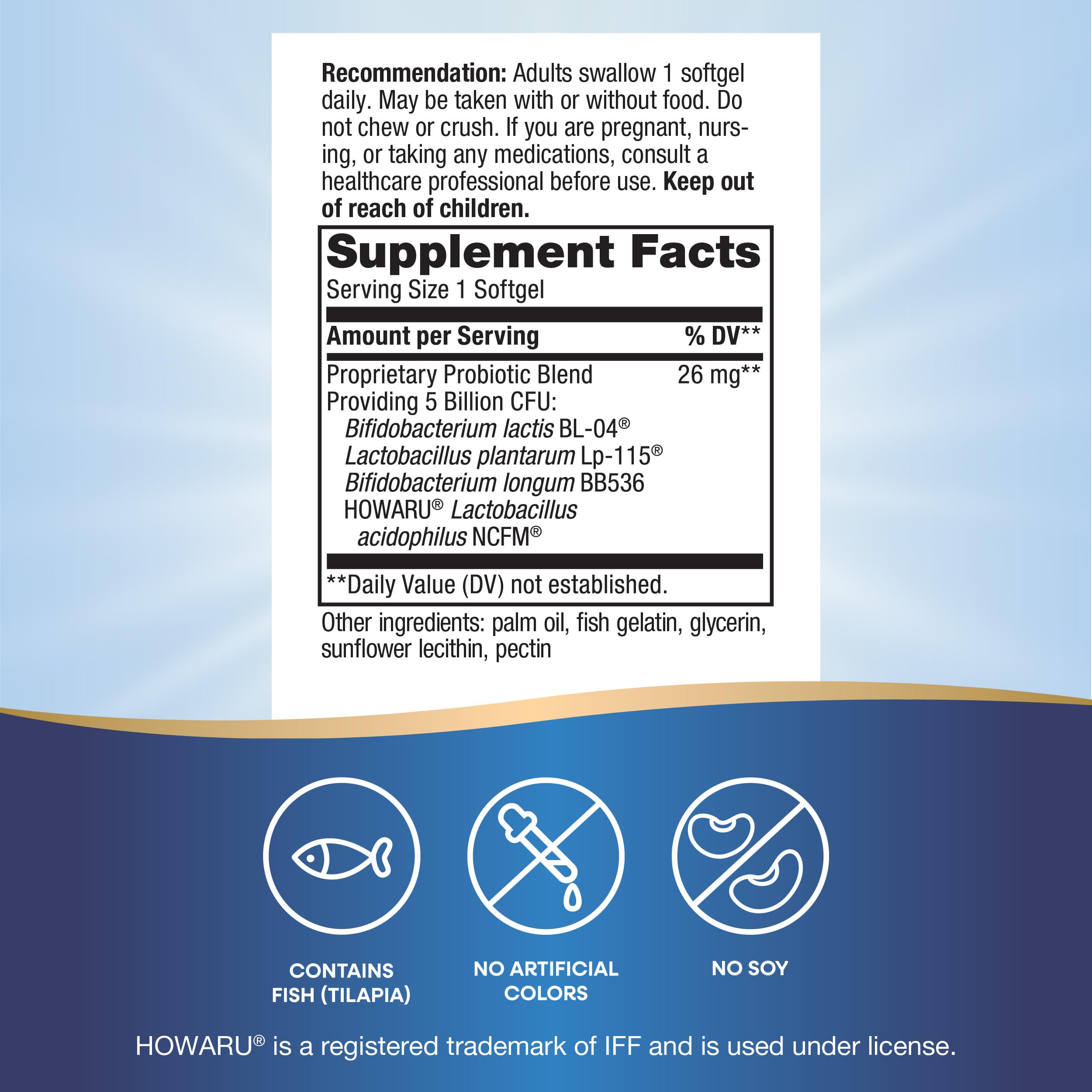 Nature's Way Probiotic Pearls Max Potency softgel inside view highlighting easy daily use