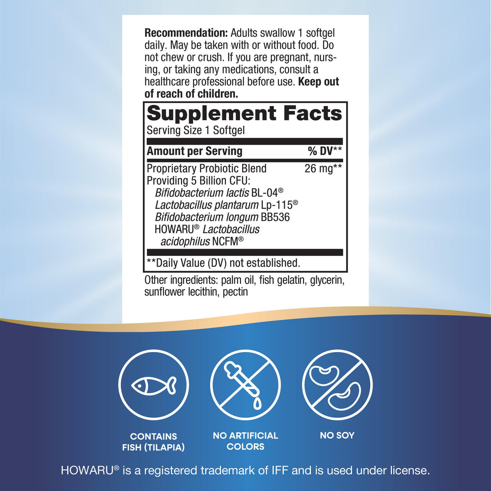 Nature's Way Probiotic Pearls Max Potency softgel inside view highlighting easy daily use