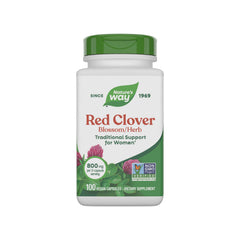 Nature's Way Red Clover Blossom bottle front shows traditional wellness support in vegan formula